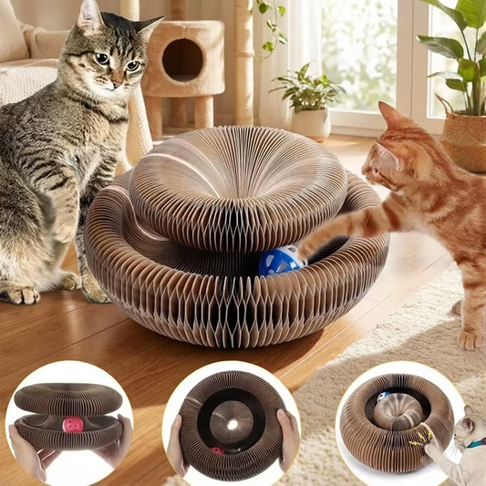 Magic Organ Cat Toy round Corrugated Scratching Post Board for Cats Grinding Claw Toys