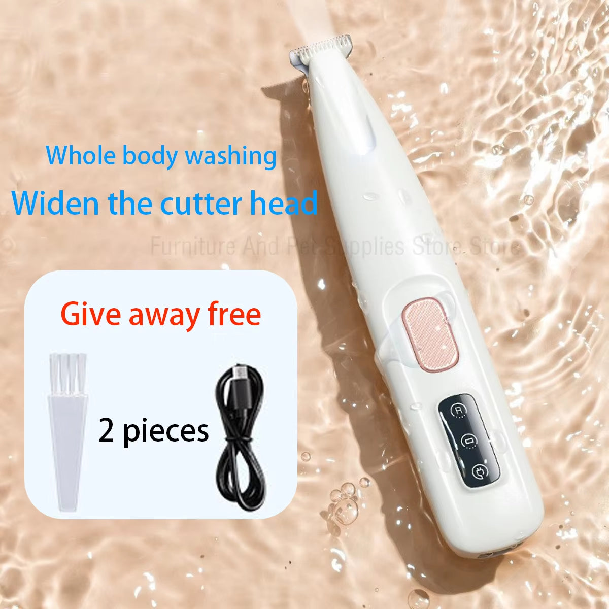 New Dog Beauty Trimmer Fully Waterproof Dog Trimmer with LED Light Dog Claw Trimmer Cat Claw Hair Trimmer Pet Claw Trimmer