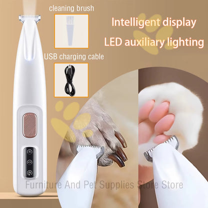 New Dog Beauty Trimmer Fully Waterproof Dog Trimmer with LED Light Dog Claw Trimmer Cat Claw Hair Trimmer Pet Claw Trimmer