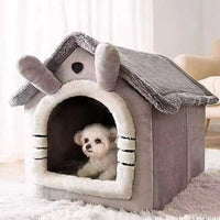 All Season Dog House Style Bed - Removable Washable Pet Bed for Small Dogs Teddy Winter Warm Cat Dog House