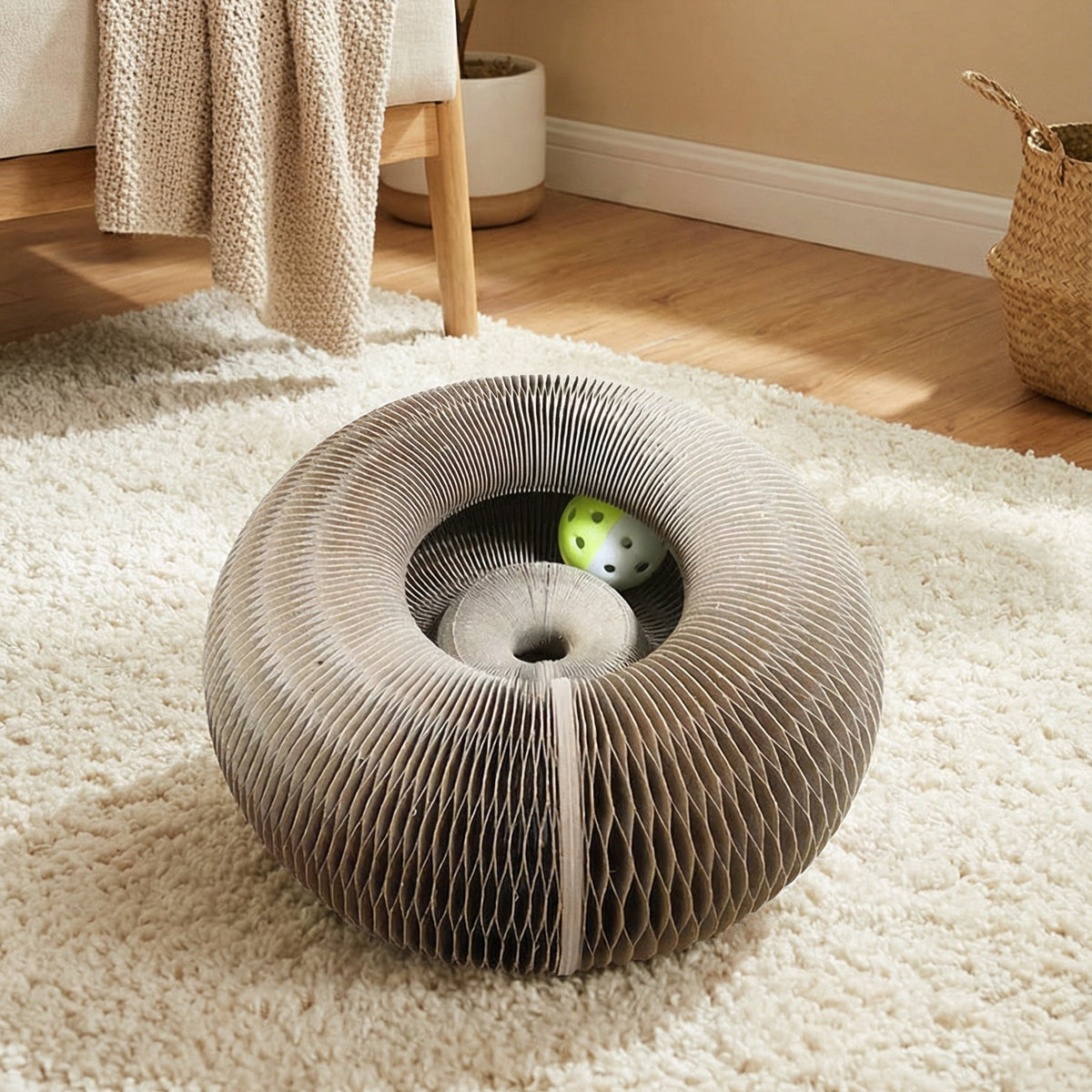 Magic Organ Cat Toy round Corrugated Scratching Post Board for Cats Grinding Claw Toys