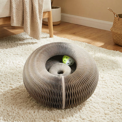 Magic Organ Cat Toy round Corrugated Scratching Post Board for Cats Grinding Claw Toys