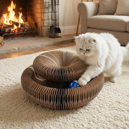 Magic Organ Cat Toy round Corrugated Scratching Post Board for Cats Grinding Claw Toys