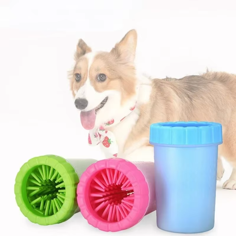 Pet Foot Washing Cup Dog Bath Pet Beauty Cleaning Wipe Free Automatic Foot Portable Cat Dirty Paw Cleaning Wash Brush Cup
