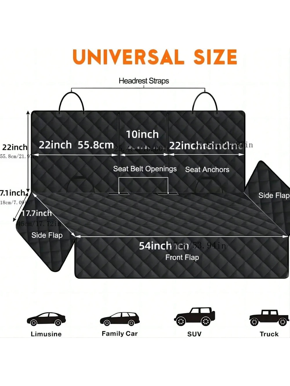 Dog Car Seat Cover Pet Travel Carrier Mattress Waterproof Dog Car Seat Protector with Middle Seat Armrest for Dogs