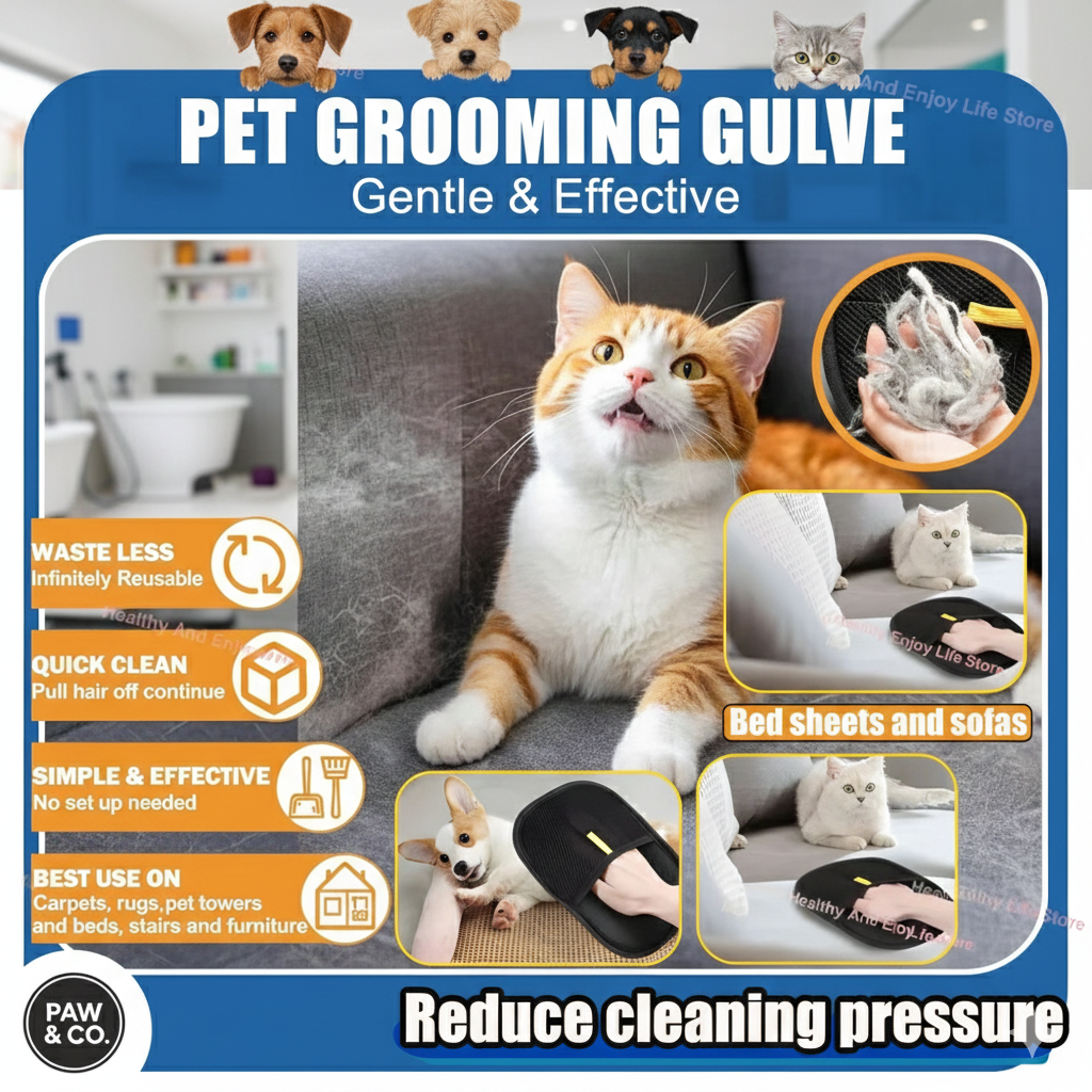 PET HAIR REMOVER GLOVES - REMOVE FUR IN SECOND
