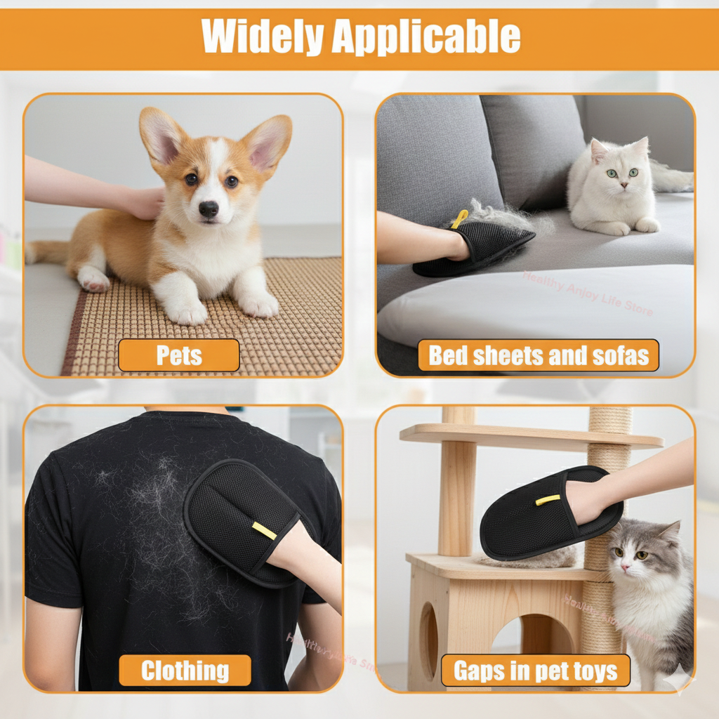 PET HAIR REMOVER GLOVES - REMOVE FUR IN SECOND